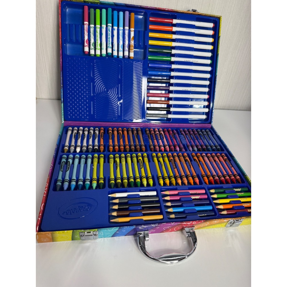 Crayola Inspiration Art Case Rainbow Swirl 140 Piece Drawing Set Markers Pencils